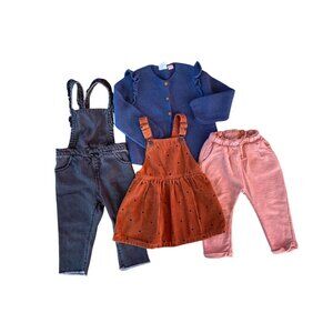 18-24M Zara Baby Girls' Fall Winter Bundle Skirtall Overalls Sweat Pants Cardiga